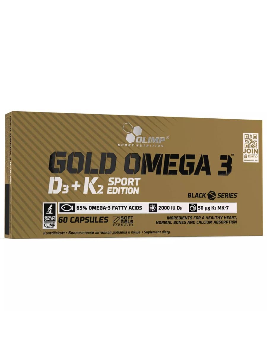 Омега кислоты Olimp Gold Omega 3 D3+K2 60 капсул