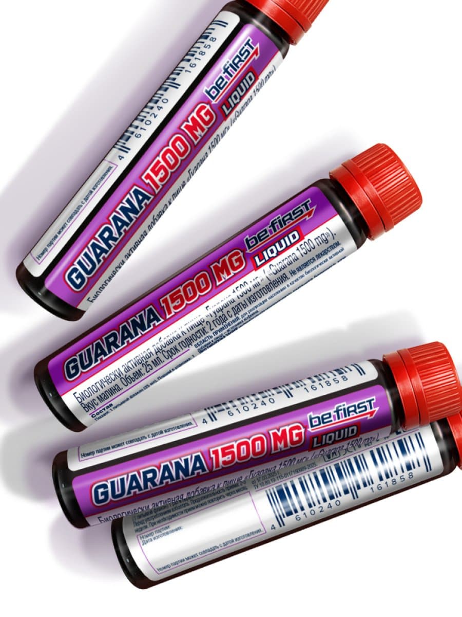 Предтренировочный комплекс Be First Guarana Liquid 1500 мг 25 мл