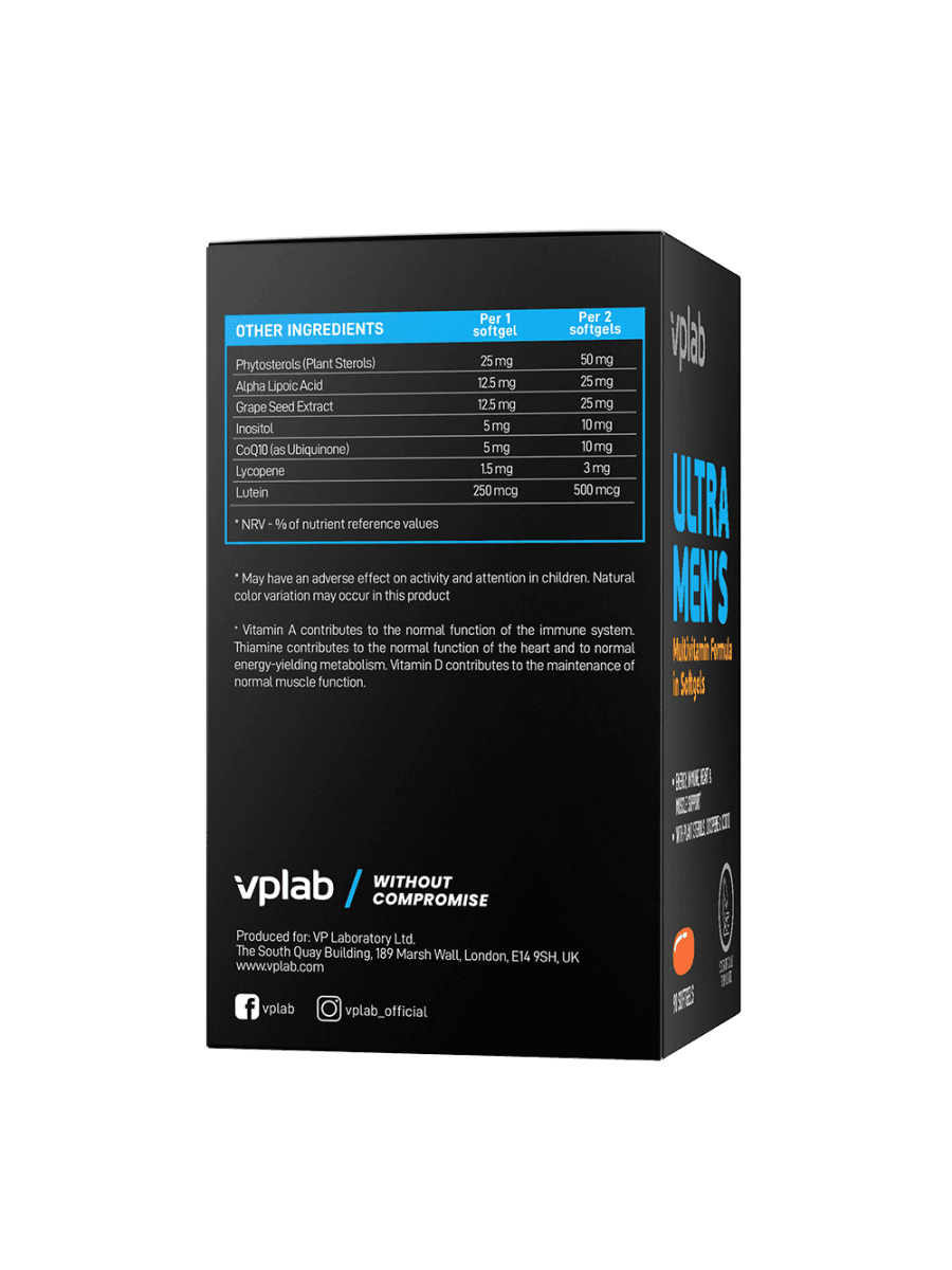 Витаминный комплекс VP Laboratory Ultra Ultra Men's Sport Multivitamin Softgel 90 капсул