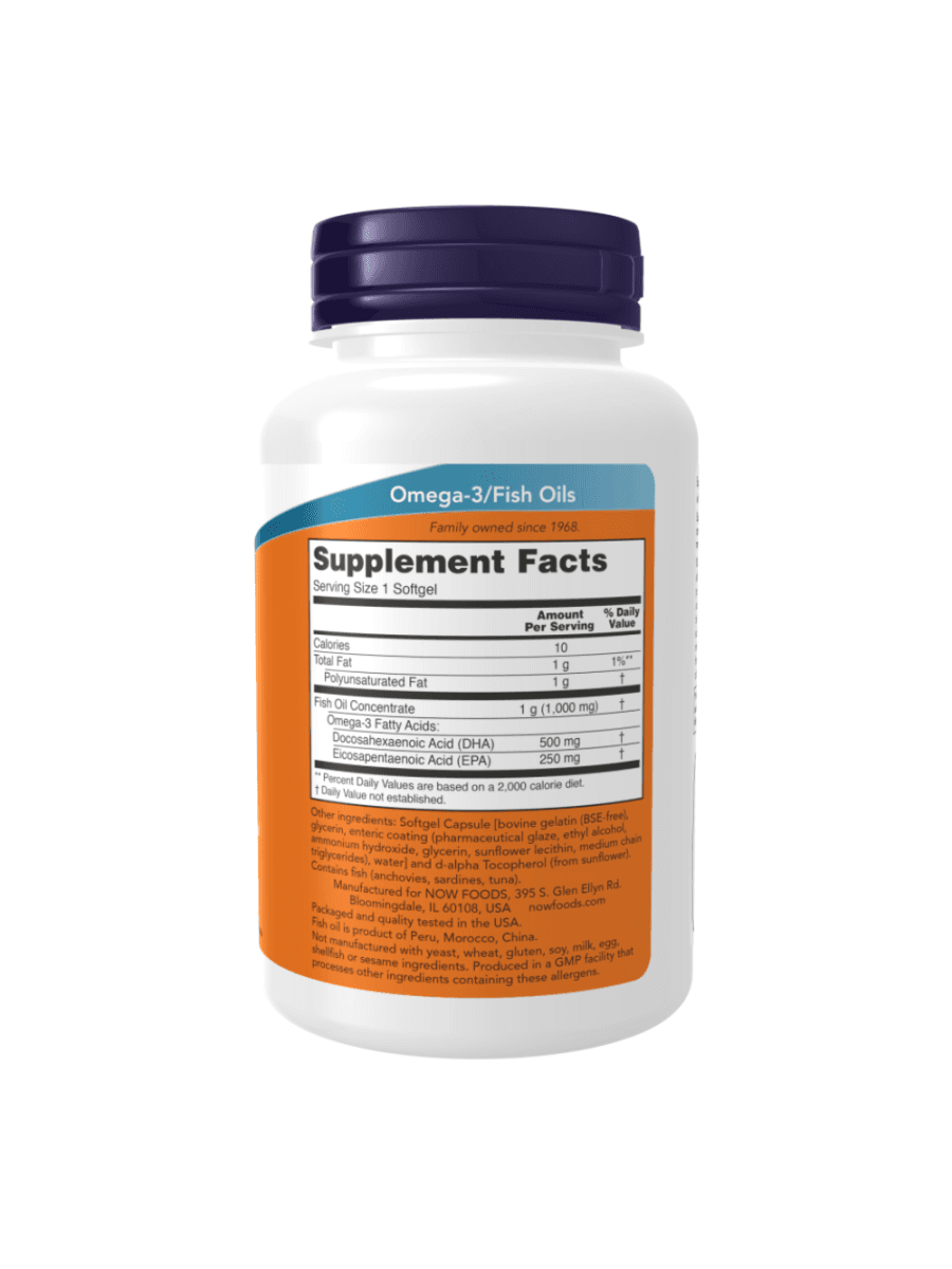 Омега кислоты Now DHA - 500 EPA- 250 90 капсул
