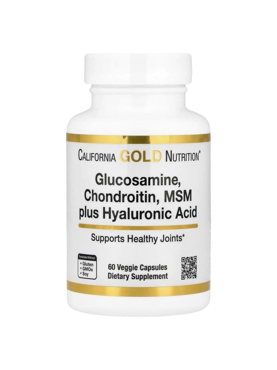 Препарат для суставов California Gold Nutrition Glucosamine, Chondroitin,MSM+Hyaluronic Acid 60 капсул