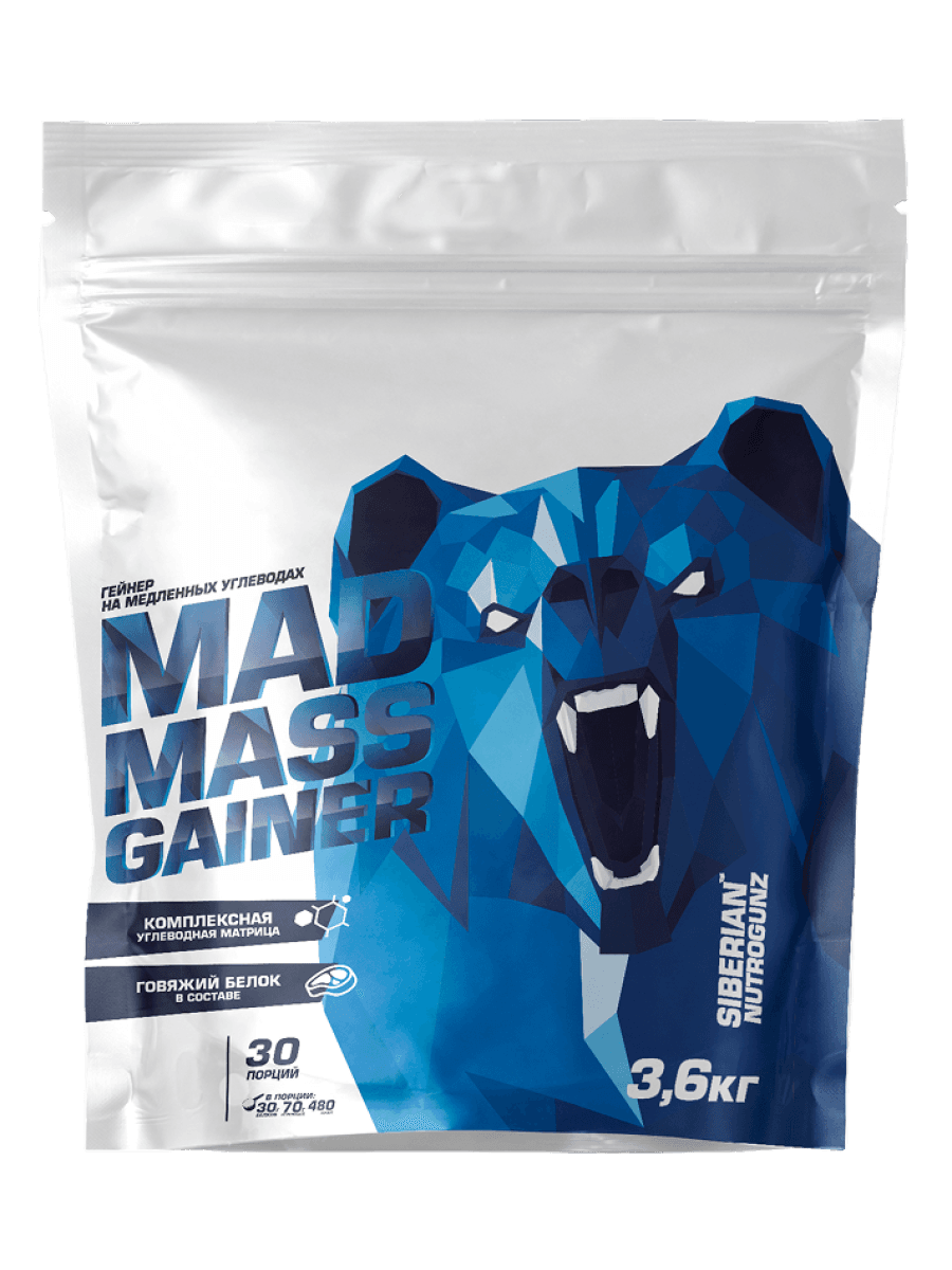 Гейнер Siberian Nutrogunz Mad mass gainer 3600 гр