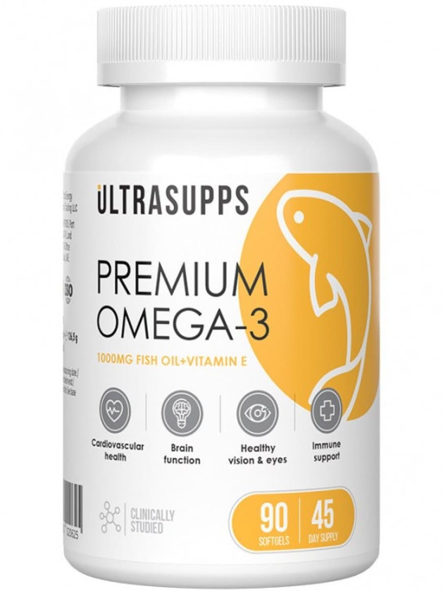 Омега кислоты ULTRASUPPS Premium Omega-3 90 капсул