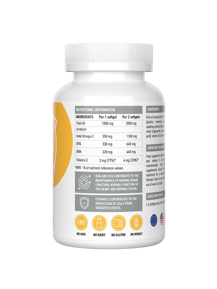Омега кислоты ULTRASUPPS Premium Omega-3 90 капсул