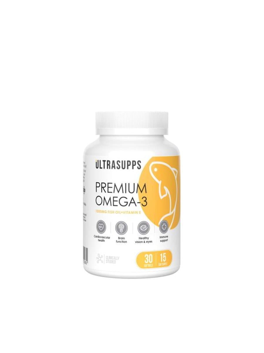 Омега кислоты ULTRASUPPS Premium Omega-3 30 капсул