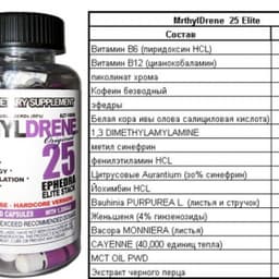 Жиросжигатель Cloma Pharma Methyldrene-25 Elite 100 капсул