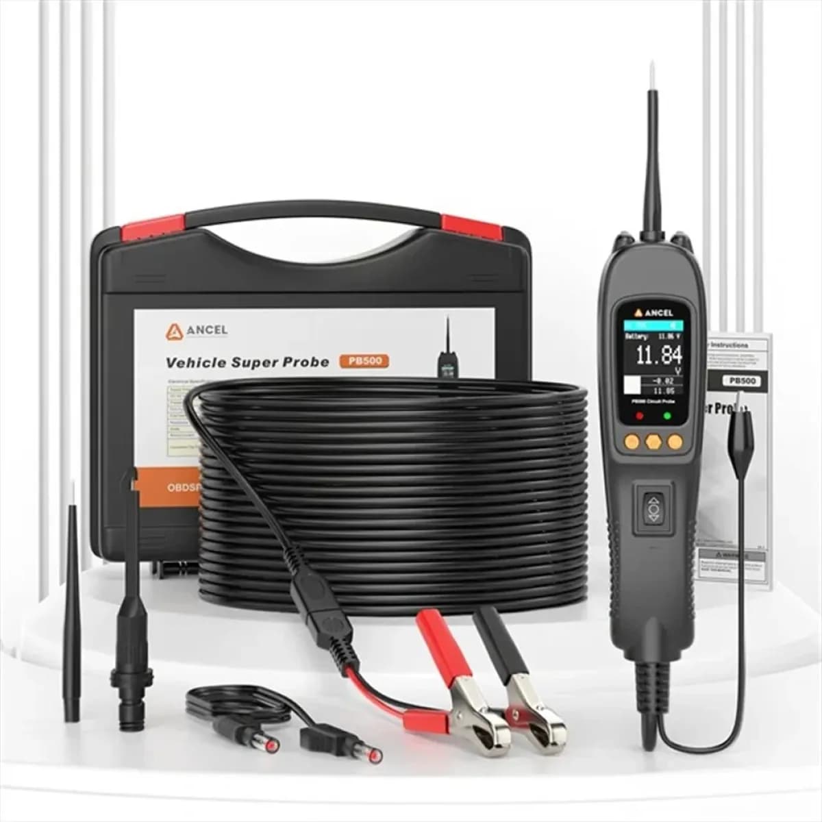 ANCEL PB500 диагностический тестер аккумуляторов и электрических цепей 12V/24V с функцией Power Probe для автомобилей.