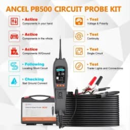 ANCEL PB500 диагностический тестер аккумуляторов и электрических цепей 12V/24V с функцией Power Probe для автомобилей.