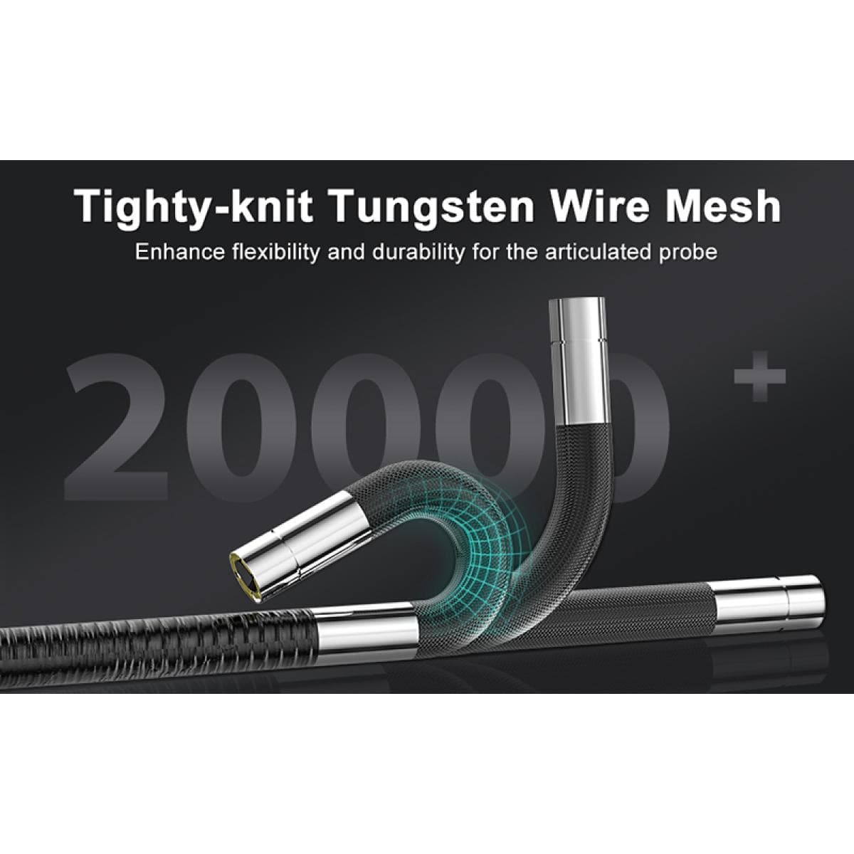 Эндоскоп автомобильный с экраном Jeseral JS260-28D, 360 градусов, с гибкой 6,2-мм камерой, с 2-сторонней артикуляцией и 2,8-дюймовым дисплеем