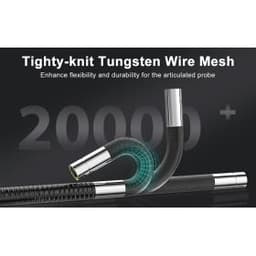 Эндоскоп автомобильный с экраном Jeseral JS260-28D, 360 градусов, с гибкой 6,2-мм камерой, с 2-сторонней артикуляцией и 2,8-дюймовым дисплеем