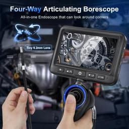 Эндоскоп автомобильный с экраном Jeseral JS460-DT, 360 градусов, с гибкой 6,2-мм камерой, с 4-сторонней артикуляцией и 5-дюймовым дисплеем