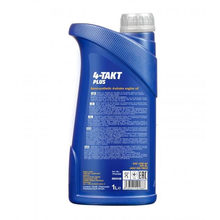 Масло моторное для 4-х тактных двигателей MANNOL 4-TAKT PLUS SAE 10W-40 1л