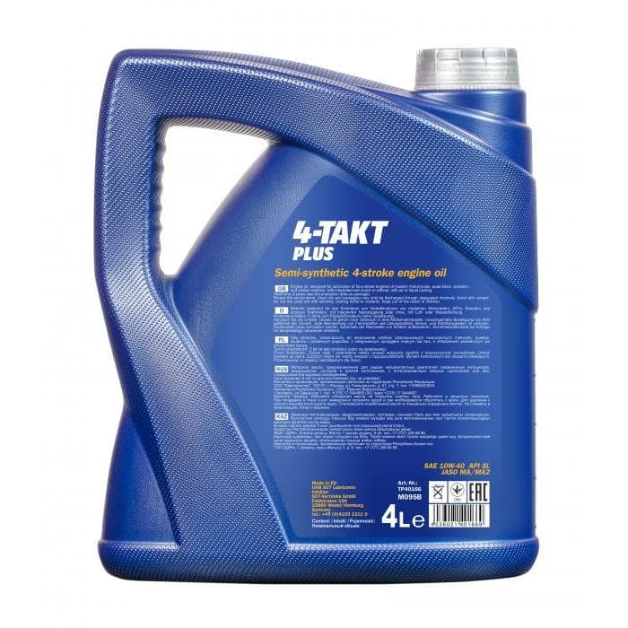 Масло моторное для 4-х тактных двигателей MANNOL 4-TAKT PLUS SAE 10W-40 4л