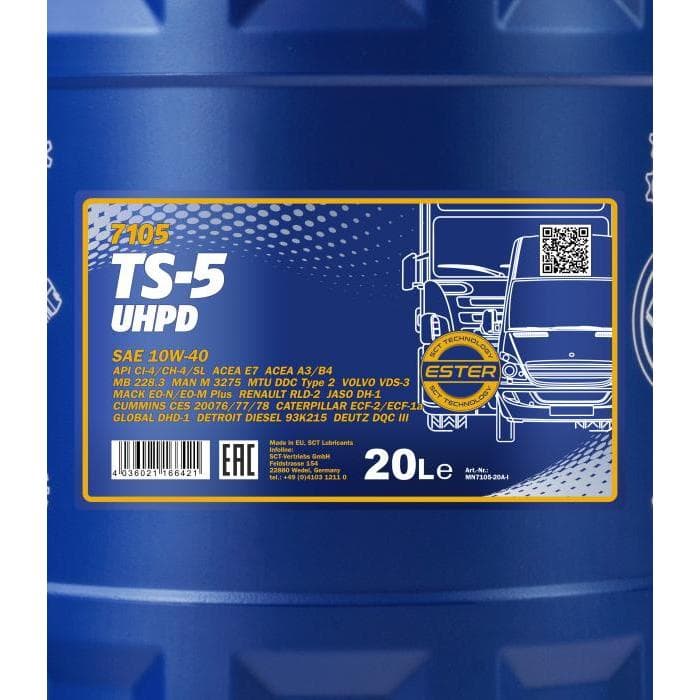 Масло моторное для тракторов MANNOL UHPD TS-5 SAE 10W-40 20л