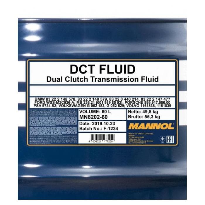 Трансмиссионное масло MANNOL 8202 DCT FLUID / DSG Getriebeoel 60л