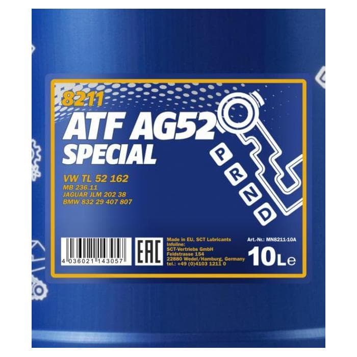 Трансмиссионное масло MANNOL ATF AG52 AUTOMATIC SPECIAL 10л