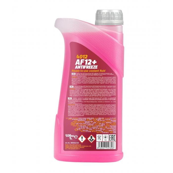 Антифриз MANNOL AF12+ (-40°C красный) 1л