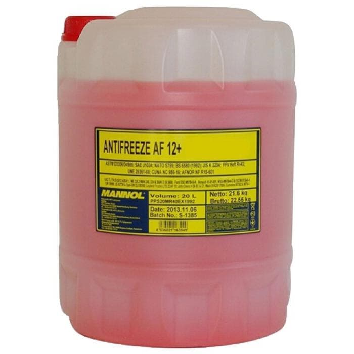 Антифриз MANNOL AF12+ (-40°C красный) 20л
