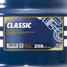 Полуcинтетическое моторное масло MANNOL CLASSIC SAE 10W-40 208л