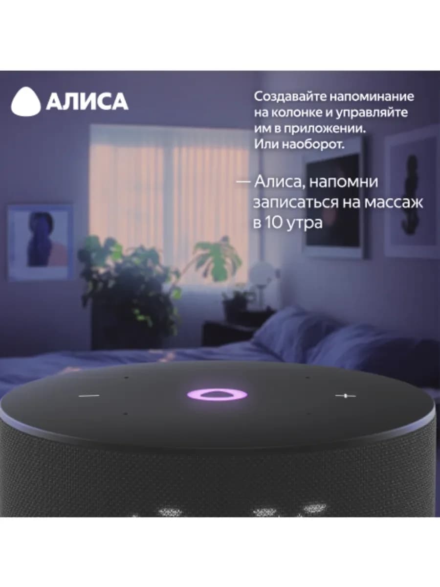 Умная колонка Яндекс Станция Мини 3 (с часами) (Черный)
