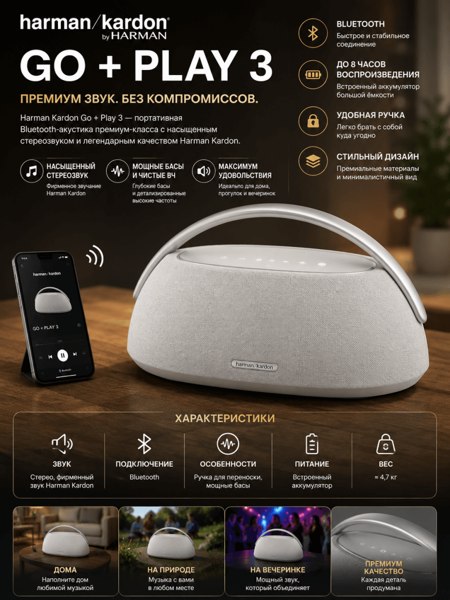 Портативная колонка Harman Kardon Go + Play 3