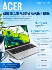 Ноутбук Acer Aspire Lite AL15-45P-R4UJ Ryzen 7 5825U 16GB 1TB SSD 15.6" Light Silver