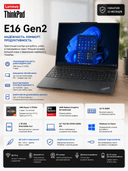 Ноутбук Lenovo ThinkPad E16 Gen2 Ryzen 5 7535U 32GB 1TB SSD 16" Black