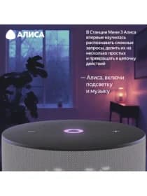 Умная колонка Яндекс Станция Мини 3 (с часами) (Серый)