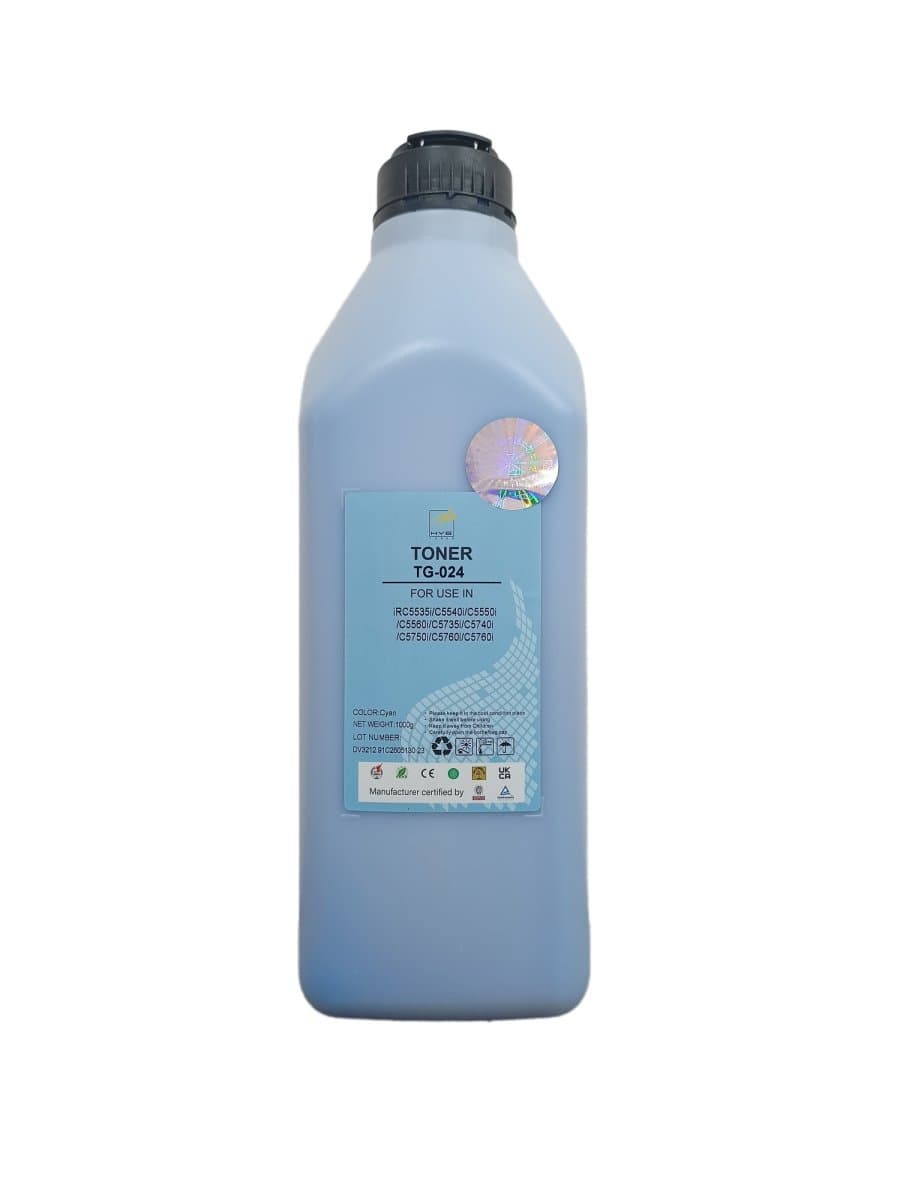 Тонер TG-024 для CANON iR ADVANCE C55XX/C57XX (HYB) Cyan, 1000г/бут.