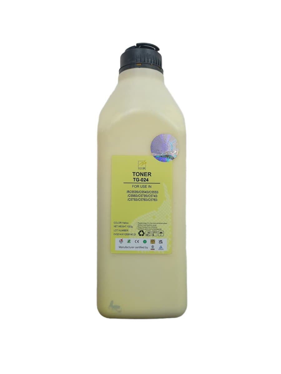 Тонер TG-024 для CANON iR ADVANCE C55XX/C57XX (HYB) Yellow, 1000г/бут.