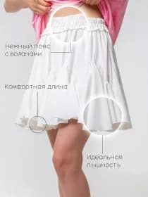 Юбка клин летняя мини с воланами
