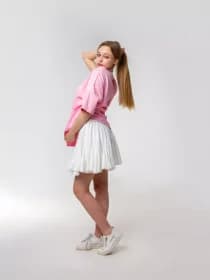 Юбка клин летняя мини с воланами