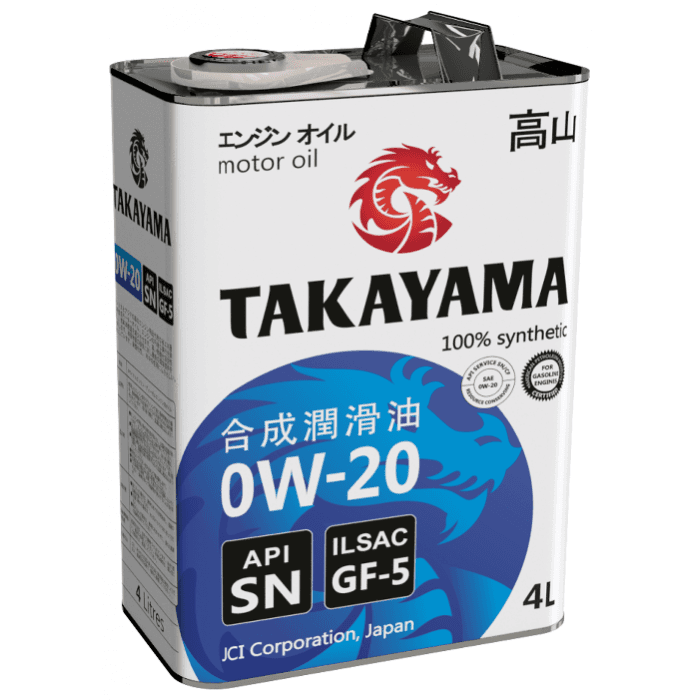 Синтетическое моторное масло TAKAYAMA 0w-20 (metal) 4л