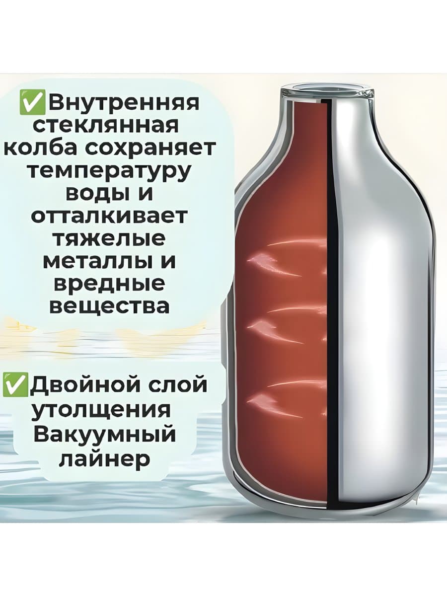 Термос СССР стеклянная колба 3,2 литра синий