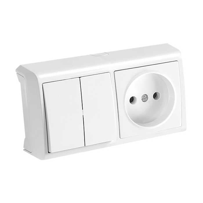 Розетка+включатель VIKO VERA 1-я + 2-й гориз.
