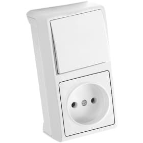 Розетка+включатель VIKO VERA 1-я + 1-й верт.