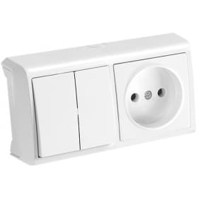 Розетка+включатель VIKO VERA 1-я + 2-й гориз.