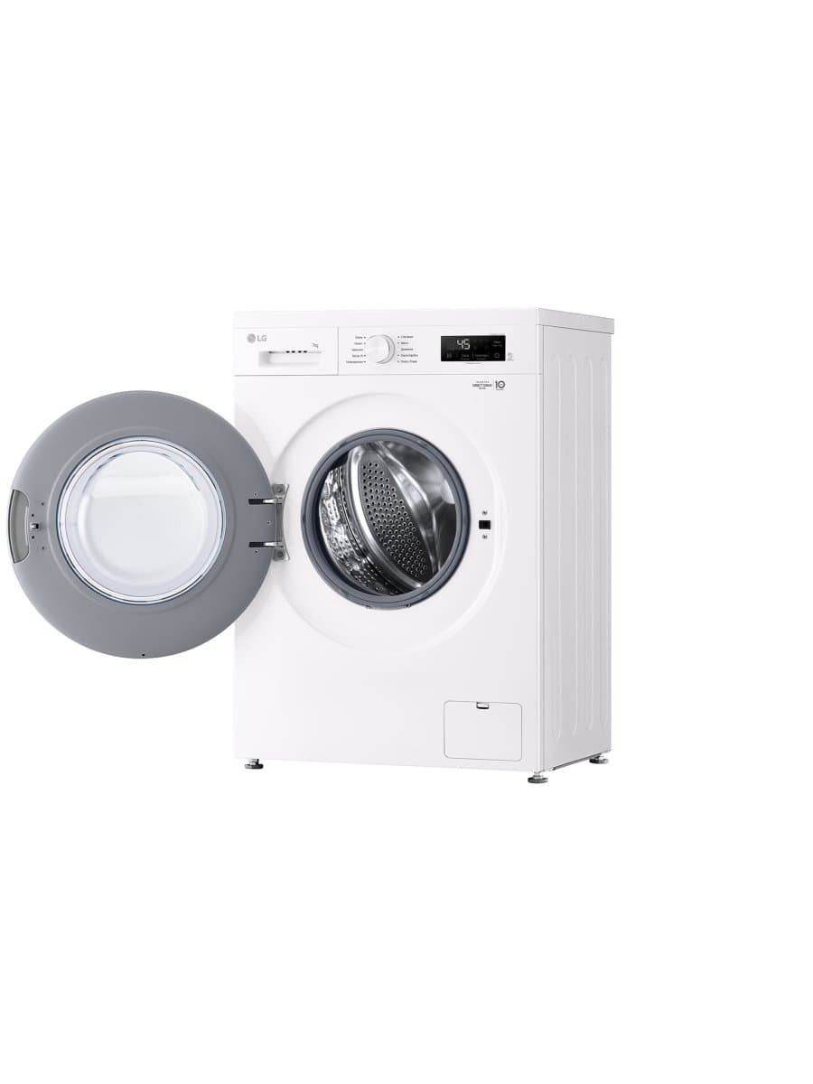 Стиральная машина LG F2Y1HS3W узкая, инверторный привод, пар Steam, 7 кг, класс A