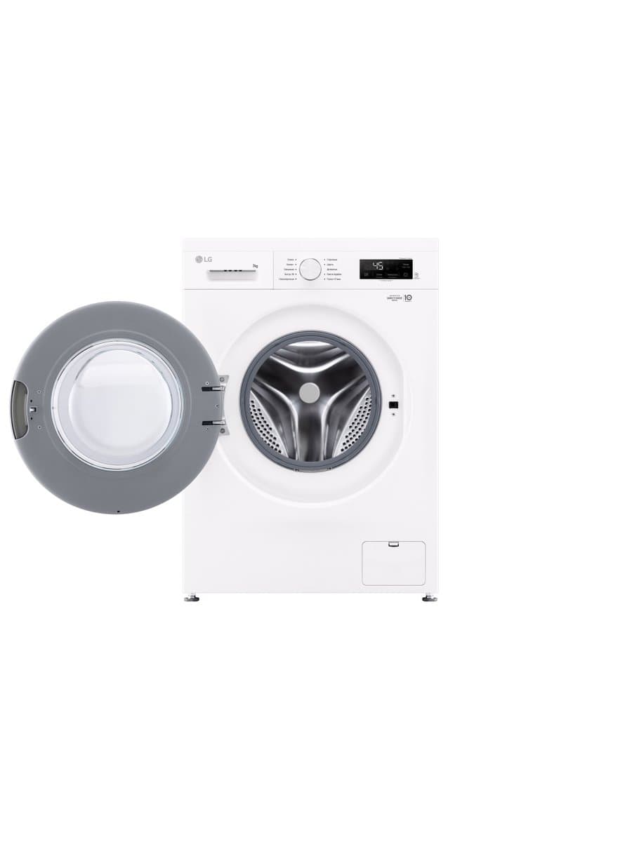 Стиральная машина LG F2Y1HS3W узкая, инверторный привод, пар Steam, 7 кг, класс A