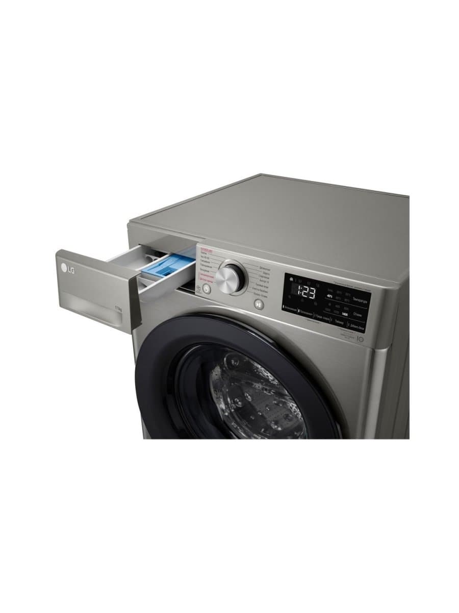 Стиральная машина LG F4V3ES6S, фронтальная, 11 кг, класс A, прямой привод