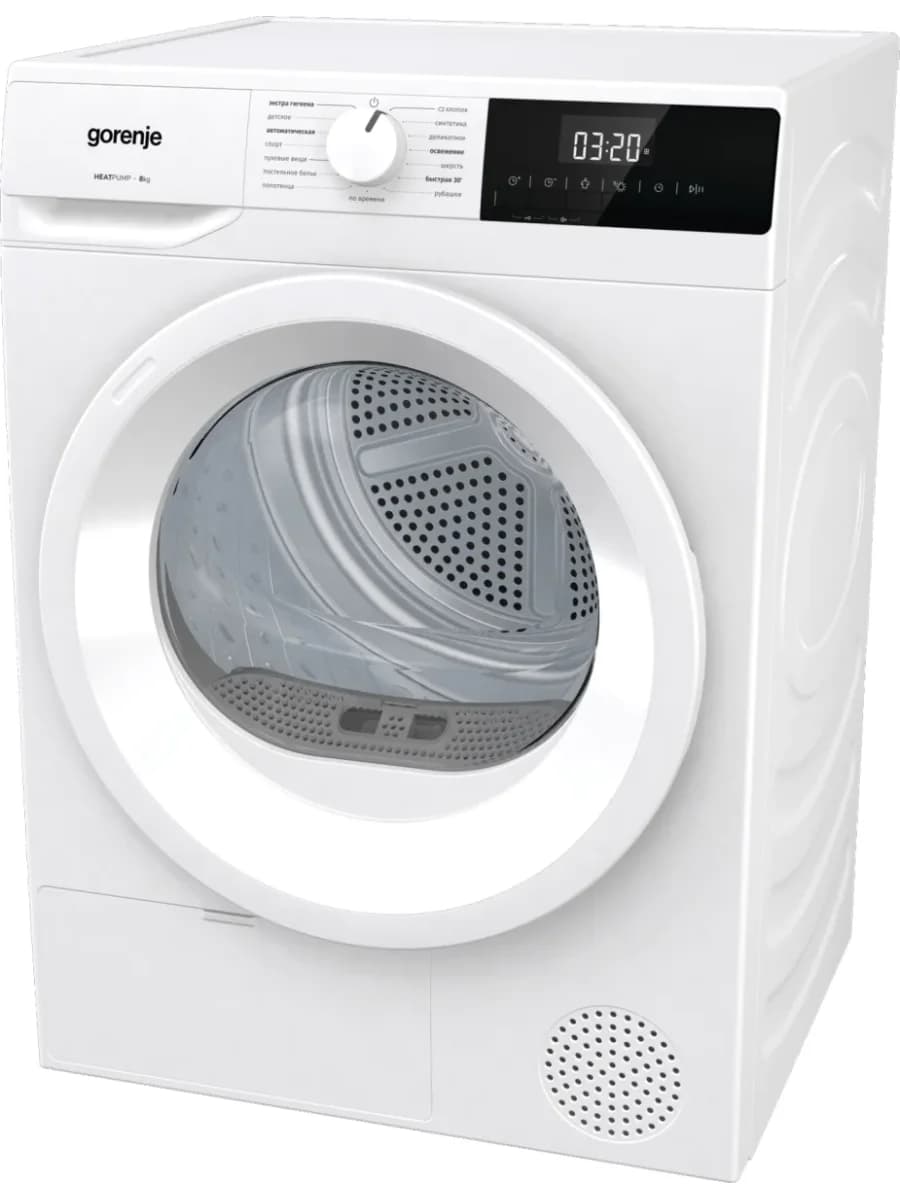 Сушильная машина Gorenje DHNE82/C, 8 кг, тепловой насос, 15 программ, энергокласс A++