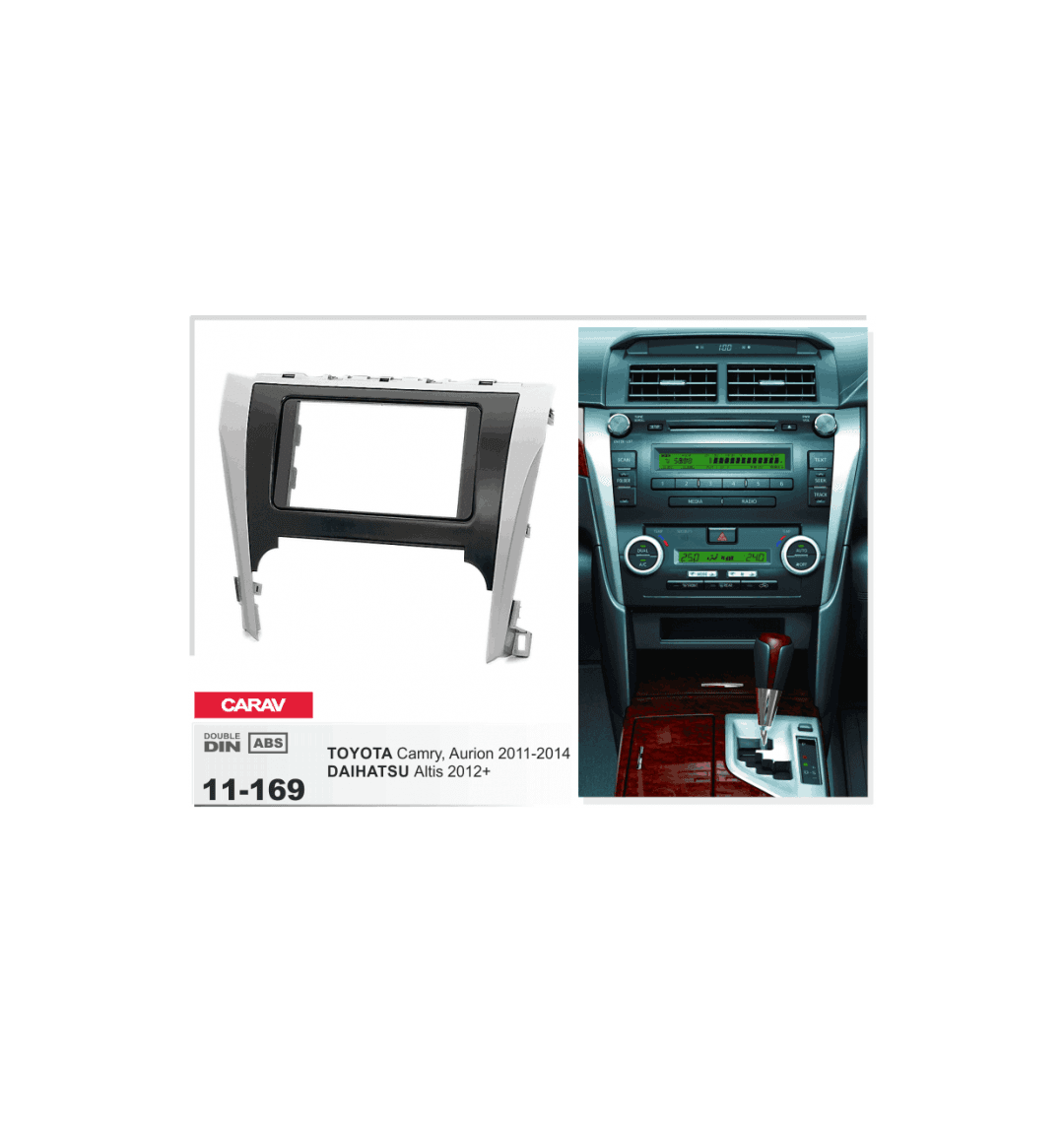 Рамка CARAV 11-169 2-DIN TOYOTA Camry, Aurion 2011-2014 / DAIHATSU Altis 2012+ (черный + серебро)