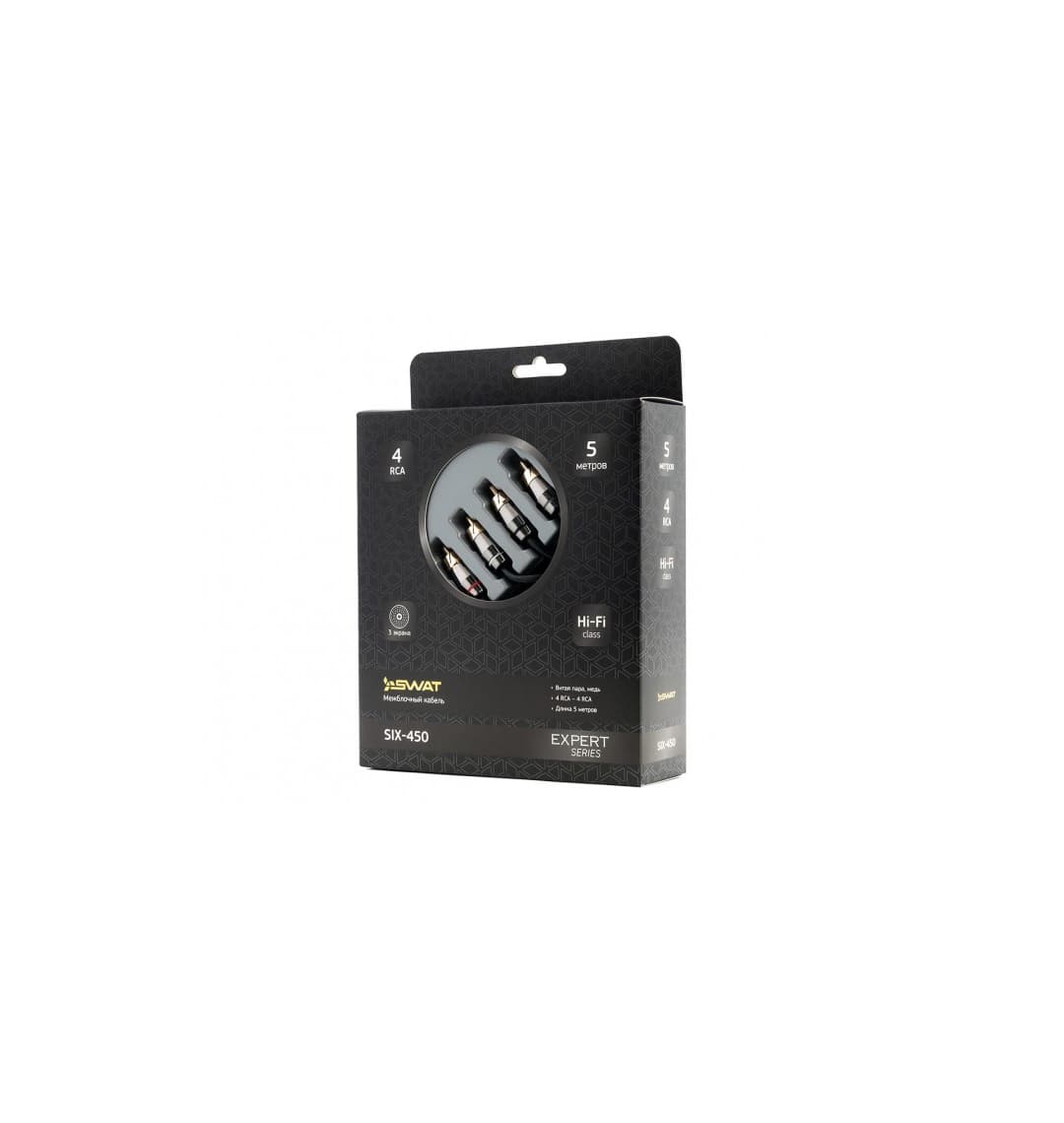 Межблочный кабель SWAT SIX-450 4RCA-4RCA
