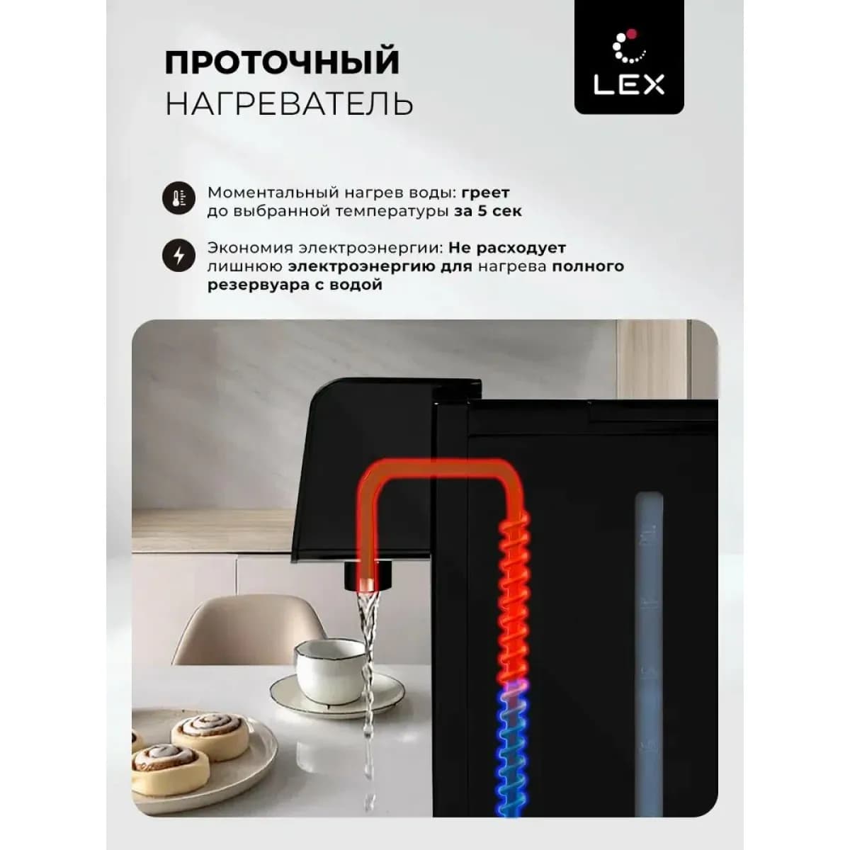 Термопот LEX LXTP 3622 2,5л (чер+браш. сталь)