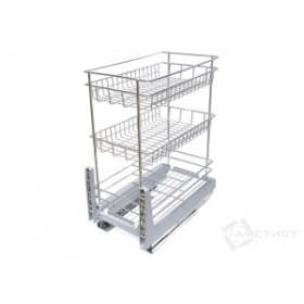 Корзина для сушки Jet SN152A.300CP трехуровневая 300 полного выдвижения доводчик цвет хром