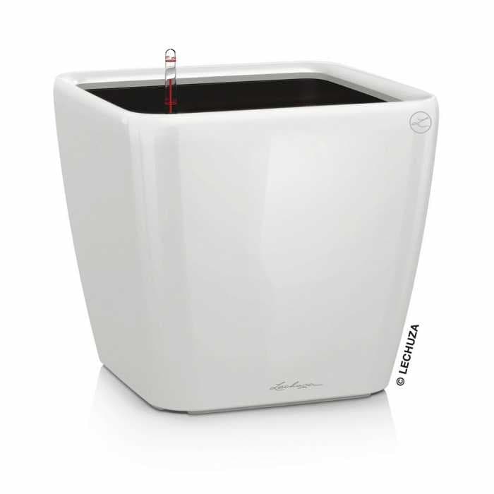 Кашпо Lechuza Квадро 21 LS Белое с системой полива и съемным горшком