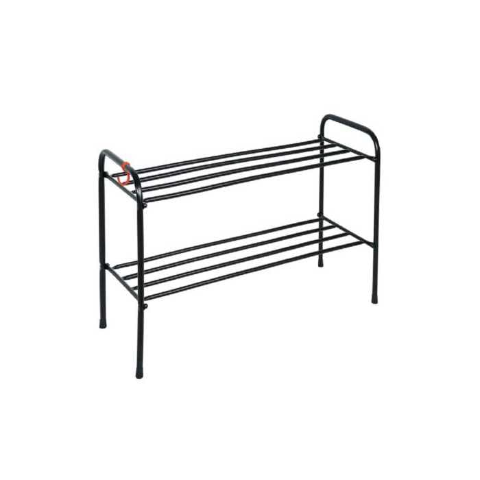 Подставка для обуви 2-х полочная 80см черный