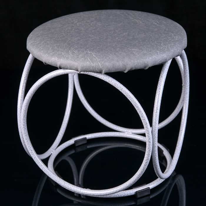 Банкетка круглая (белое серебро)