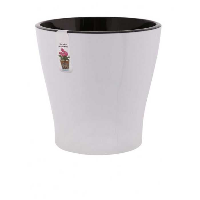 Горшок цветочный "Лея" 3,6л двойной с автополивом (белый)