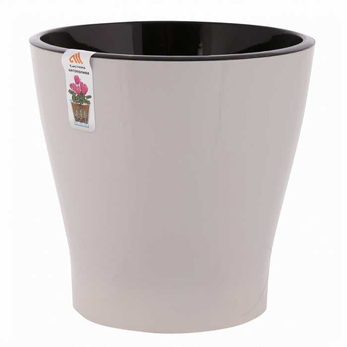 Горшок цветочный "Лея" 5л двойной с автополивом (бежевый)